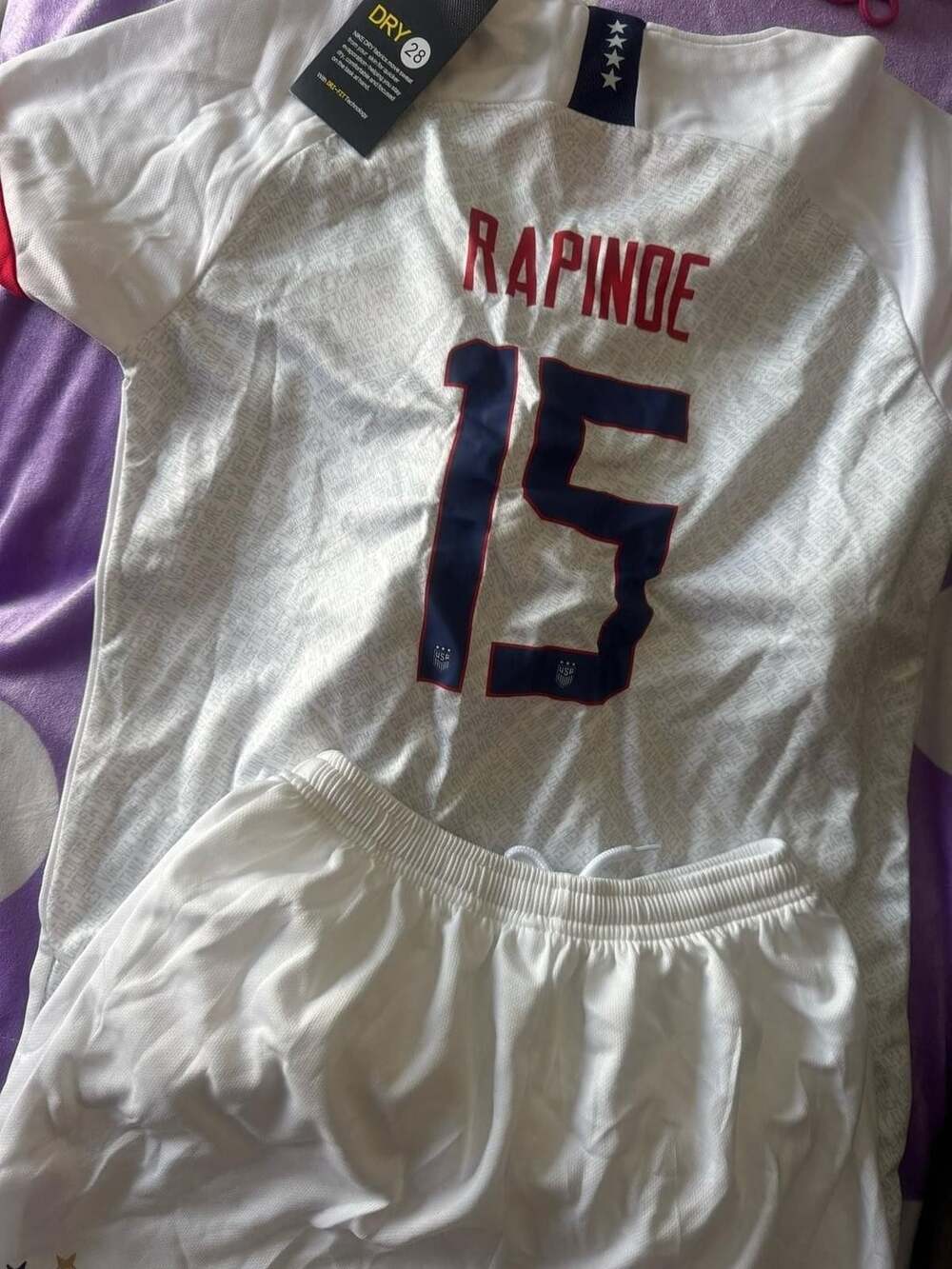 Nike USWNT Rapinoe #15 Home Soccer Jersey Kit Set